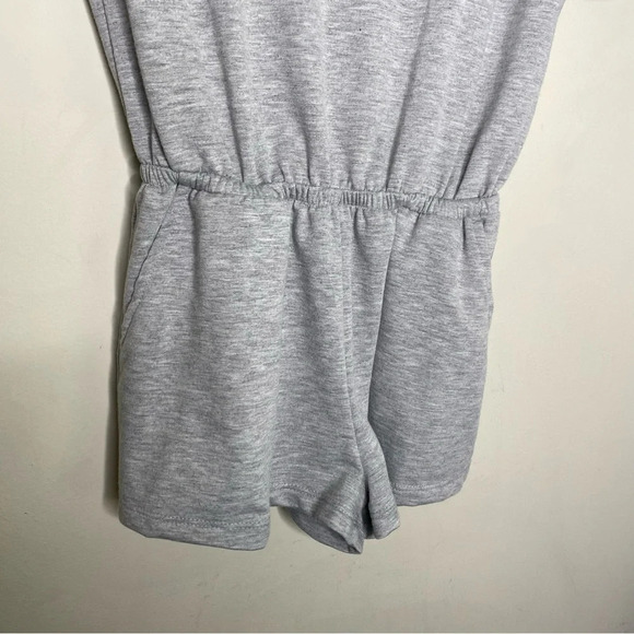 ✨NWT Lulus Heather Gray Always Lounging Tie Sleeve Romper Size XS - Picture 8 of 12